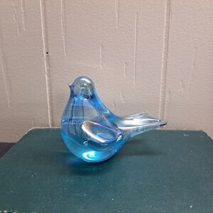 Blue Glass Bird Figurine